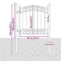 vidaXL Porte de Clôture EMMEN 100 x 100 cm Acier peint par poudre Gris pas cher
