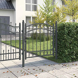 Avis vidaXL Porte de Clôture EMMEN 100 x 100 cm Acier peint par poudre Gris