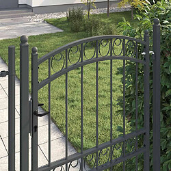Acheter vidaXL Porte de Clôture EMMEN 200 x 100 cm Acier peint par poudre Gris