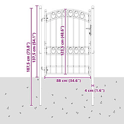 vidaXL Porte de Clôture EMMEN 170 x 100 cm Acier peint par poudre Gris pas cher