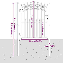 vidaXL Portail de clôture avec pointes EMMEN 150 x 100 cm pas cher