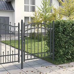 Avis vidaXL Porte de Clôture EMMEN 125 x 100 cm Acier peint par poudre Gris