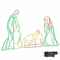 vidaXL Scène de Nativité Illuminée Multicolore 112 x 72 cm PVC