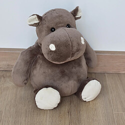 Linnea Peluche 38 cm polyester TERRE SAUVAGE hippopotame marron blanc