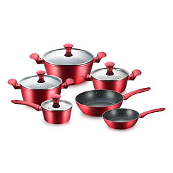 Ensemble de cuisine 10 pièces induction Rouge Métallique Royalty Line RLFD10M-RED