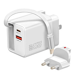 4smarts Chargeur Voyage 3-en 1 GaN 65W Blanc