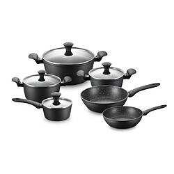 Ensemble de cuisine 10 pièces induction Noir Métallique Royalty Line RLFD10M-BLK