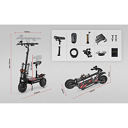 Acheter Trottinette Electrique Pliable siège OOED S3- Moteur 6000W(2*3000W) - Batterie 60V 38Ah - pneu tout-terrain 11" - Autonomie 120km
