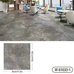 Autocollant de sol en carrelage de marbre épais imitation imperméable en PVC auto-adhésif pour salon, toilettes, cuisine, décoration murale~000878