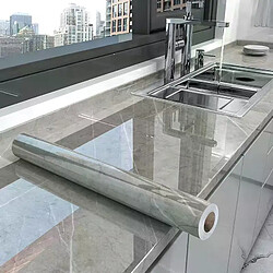 Papier peint autocollant imperméable et résistant à l'huile pour cuisine, rénovation de meubles de comptoir, autocollant en marbre~000538