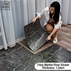 Autocollant de sol en carrelage de marbre épais imitation imperméable en PVC auto-adhésif pour salon, toilettes, cuisine, décoration murale~000889