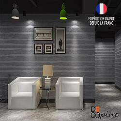Decopine Papier peint mural autocollant gris 3D effet pierre 60×300 cm