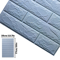 General Autocollants muraux 3D en mousse 35 x 77 cm, motif brique, décoration d'intérieur, salon, chambre à coucher, salle de bain~000756