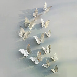 General Lot de 12 autocollants muraux 3D en forme de papillon creux pour décoration de maison, stickers muraux à faire soi-même pour chambres d'enfants, décoration de fête de mariage, réfrigérateur papillon~000628