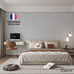 Decopine Papier peint autoadhésif 3D effet pierre grise 60×300 cm