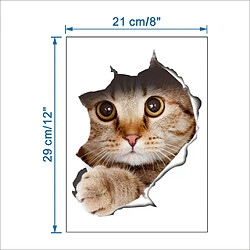 Papier peint autocollant 3D motif animaux de compagnie pour salon, salle de bain, toilettes, stickers muraux, tatouage~000413 