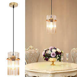 ZMH Suspension 1 Flamme Verre Modern Doré E27 Ø 16 Cm (sans Ampoule)
