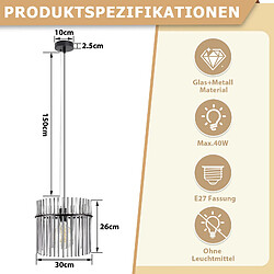 Zmh Suspension verre moderne - Noir pas cher