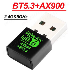 Mercatus XXI Adaptateur USB WiFi 6 & Bluetooth 5.3,900 Mbps double bande 2,4/5 GHz réseau sans fil,mini dongle WiFi pour PC