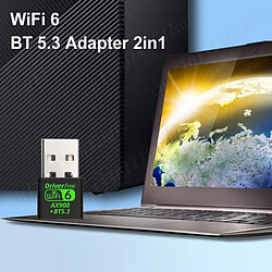 Mercatus XXI Adaptateur USB WiFi 6 & Bluetooth 5.3,900 Mbps double bande 2,4/5 GHz réseau sans fil,mini dongle WiFi pour PC