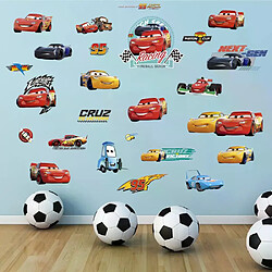 Autocollant mural de voiture de dessin animé, règle de hauteur, décalcomanies pour chambre d'enfant, décoration murale DIY, papier peint Flash McQueen~1853