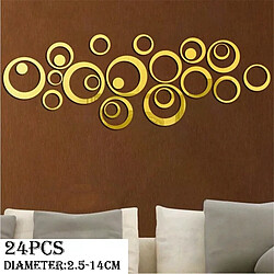 Autocollant mural miroir 3D Love rond en acrylique, décoration murale pour salon, chambre à coucher, DIY~0743 