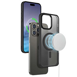 Crong Coque Hybrid Frost pour iPhone 15 Pro Max Antichoc Compatible MagSafe Noir