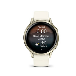 Montre connectée Garmin Venu 4 41 mm Beige et Or lunaire avec bracelet silicone Ivoire