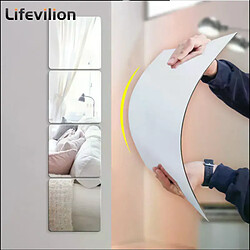 Autocollants muraux miroir acrylique 3D, autocollants épais auto-adhésifs, décoration pour la maison, la salle de bain, l'armoire~1138