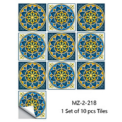 Lot de 10 autocollants muraux en PVC imperméables motif mandala, film rigide, cristal, pour cuisine, salle de bain, armoire~0947 