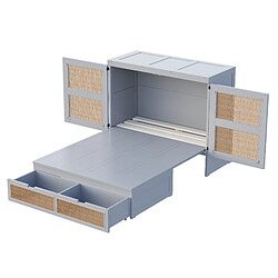 OKWISH Lit escamotable 140x200 cm Lit escamotable avec sommier - Gris pas cher