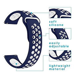 Avis Bracelet SportyStyle PHONECARE Pour Huawei Watch GT 6 - 46mm - Bleu Foncé / Blanc