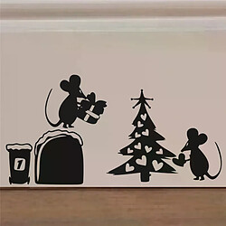 General Autocollants muraux amusants en vinyle 3D motif trou de souris, pour cuisine, chambre à coucher, plinthe, décoration d'intérieur, motif rat, dessin animé~00759 