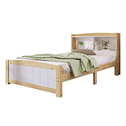 OKWISH Lit enfant 90x200 cm - Lit avec rangement - Blanc pas cher