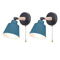 STOEX 2PCS Applique Murale Moderne Applique Murale Rétro Lampe Murale D'Intérieur E27 Bleu