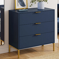 Idmarket COMMODE 3 TIROIRS BLENIA BLEU