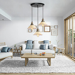 STOEX Plafonnier Rétro 3 Lumières Suspension Luminaire Industrielles 22CM Jaune