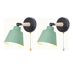 STOEX 2PCS Applique Murale Moderne Applique Murale Rétro Lampe Murale D'Intérieur E27 Vert