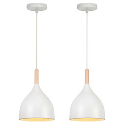 STOEX 2PCS Plafonnier Moderne Suspension Luminaire Rétro Lustre En Métal Blanc