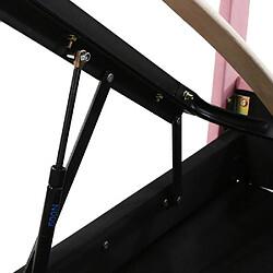 Avis DZMDIP Lit coffre - 90x200cm - Rose - Tête de lit réglable - Rangement hydraulique