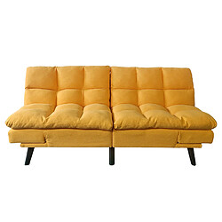 Pegane Canapé-lit rembourré , canapé convertible en lit en tissu coloris Moutarde - Longueur 183 x Largeur 86,5 x Hauteur 81 cm