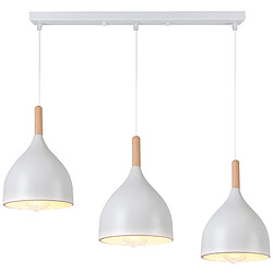 STOEX Suspension Luminaire Rétro 3 Lumières Plafonnier Moderne Lustre En Métal Blanc