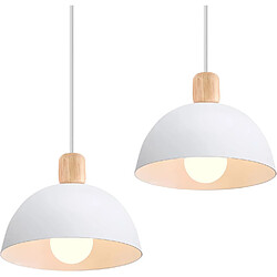 STOEX 2PCS 20CM Lustre En Métal Vintage Suspension Luminaire Moderne D'Intérieur Blanc
