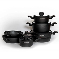 Royalty Line Batterie de cuisine 10 pièces Noir Roylaty Line RLT01010-BLK