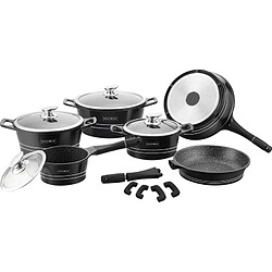 Batterie de cuisine 17 pièces Noir Royalty Line RLES1014M-BLK
