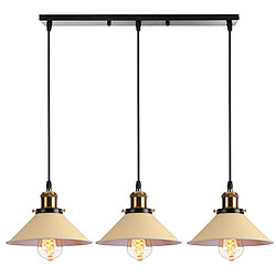 STOEX Plafonnier Rétro Suspension Luminaire Industrielles 3 Lumières 22CM Jaune