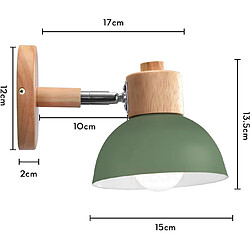 STOEX (2X) Applique Murale Rétro 15CM Moderne ,Bois Et Métal, Angle Réglable, (Vert) pas cher