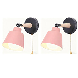 STOEX 2PCS Applique Murale Moderne Applique Murale Rétro Lampe Murale D'Intérieur E27 Rose