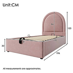 DZMDIP Lit enfant rembourré 90 x 190 cm, Lit simple avec motif cosmique, rose, velours, convient aux garçons et aux filles