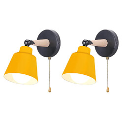STOEX 2PCS Applique Murale Moderne Applique Murale Rétro Lampe Murale E27 Jaune